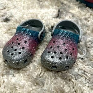 Like New Sparkle Toddler Girl Crocs - Size 5